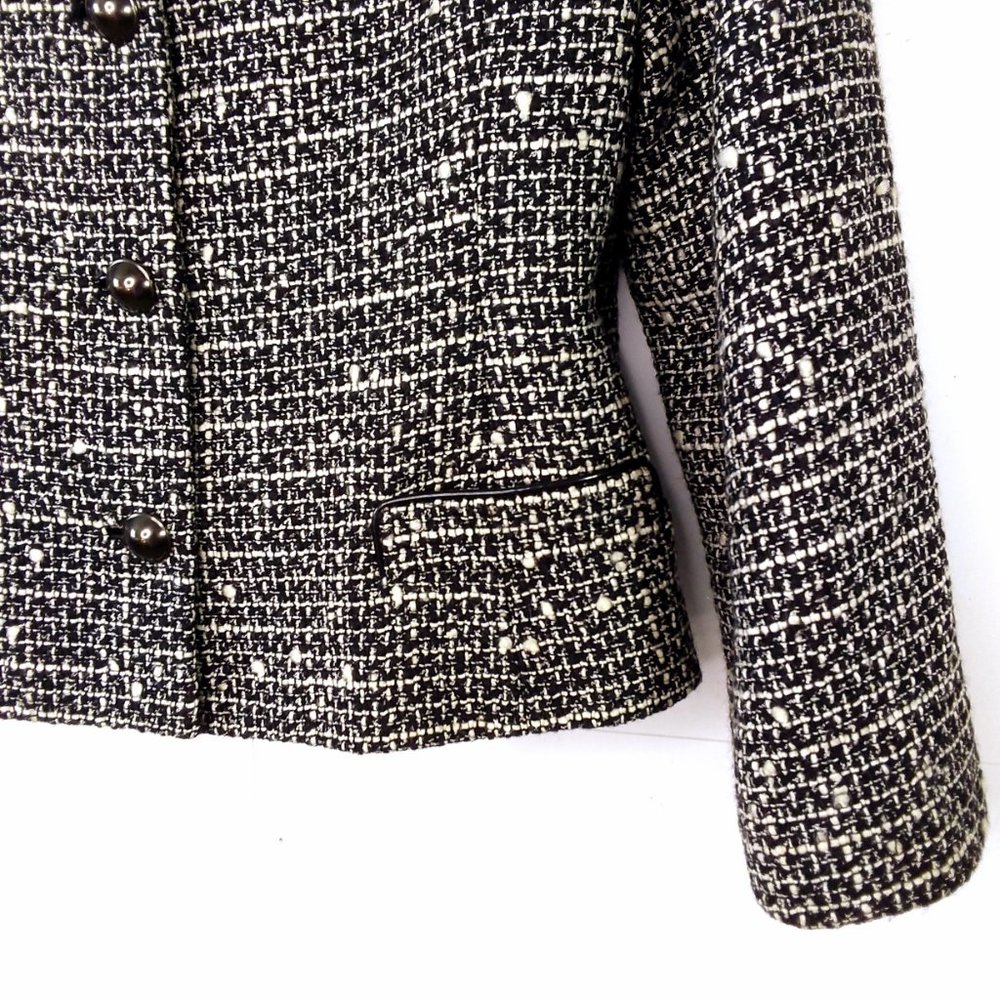 Elie Tahari Tweed Virgin Wool Blend Blazer Suit Jacket - Picture 4 of 9